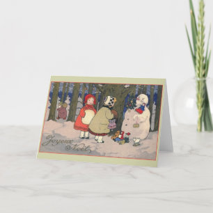 Festividades Cartão de Natal Vintage French Joyeux Noël