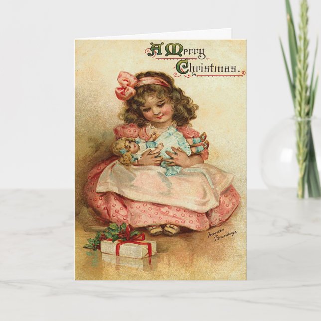 Festividades Cartão de Natal Vintage Infantil (Frente)