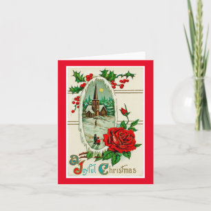 Festividades Cartão de Natal Vintage Joyful