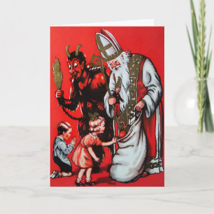 Festividades Cartão de Natal Vintage Krampus