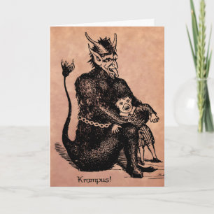 Festividades Cartão de Natal Vintage Krampus