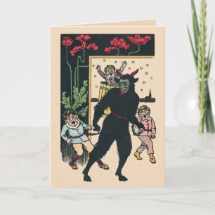 Festividades Cartão de Natal Vintage Krampus