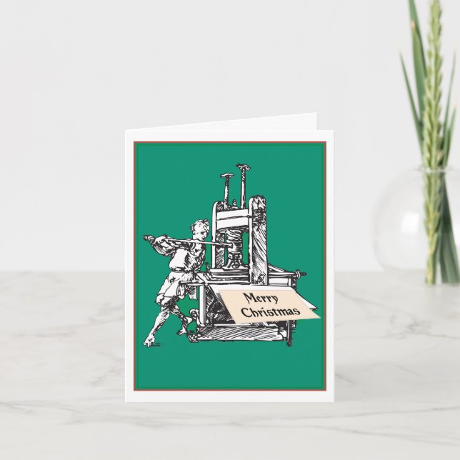 Festividades Cartão de Natal Vintage Letterpress (Frente)