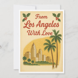 Festividades Cartão de Natal Vintage Los Angeles