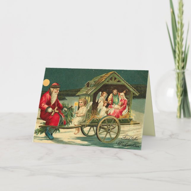 Festividades Cartão de Natal Vintage Natividade (Frente)