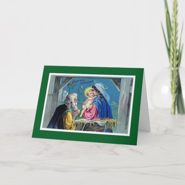 Festividades Cartão de Natal Vintage Natividade (Frente)