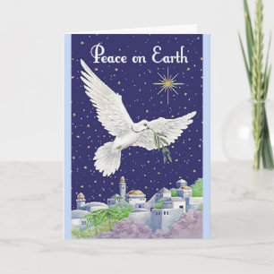 Festividades Cartão de Natal Vintage Peace Dove