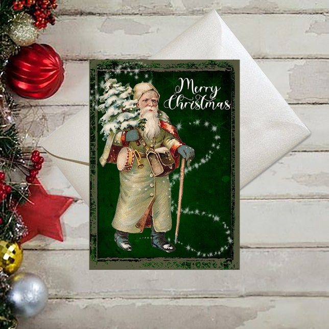 Festividades Cartão de Natal Vintage Santa Claus (Criador carregado)