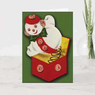 Festividades Cartão de Natal Vintage Snowman