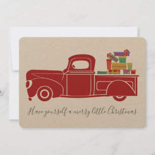 Festividades Cartão de Natal Vintage Truck