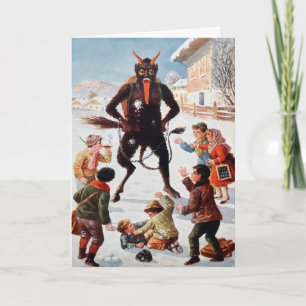 Festividades Cartão de Natal Vintage Vitoriano Krampus