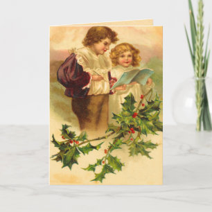 Festividades Cartão de Natal Vitoriano