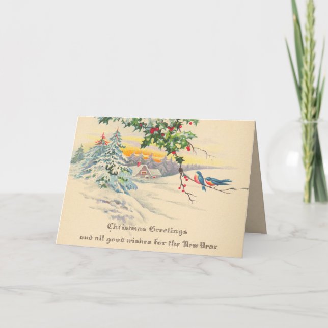 Festividades Cartão de Natal Vitoriano (Frente)