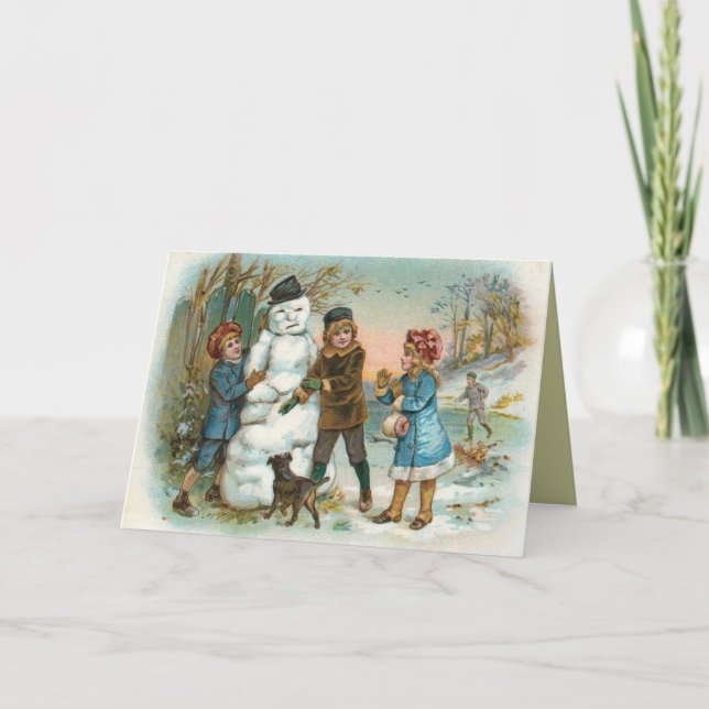 Festividades Cartão de Natal vitoriano de inverno (Frente)