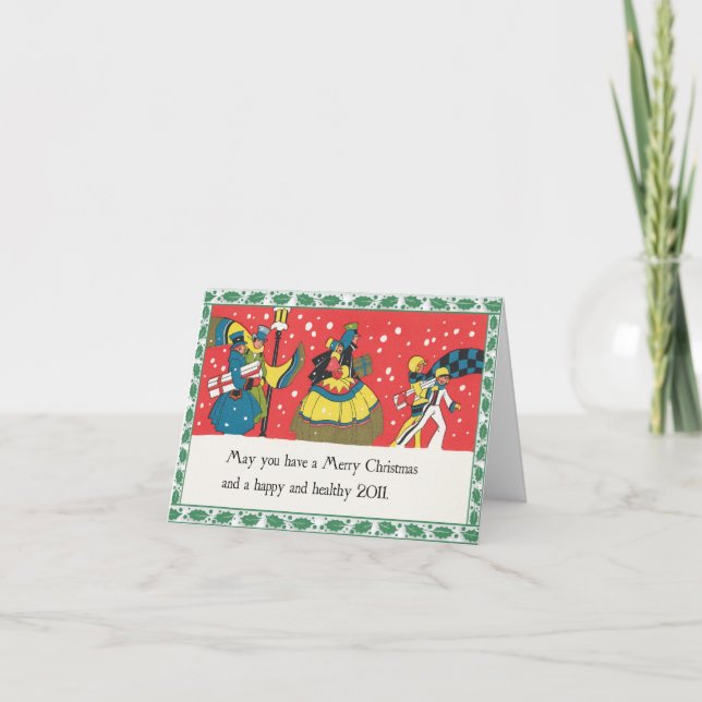 Festividades Cartão de Natal Vitoriano para Compradores de Esti (Frente)