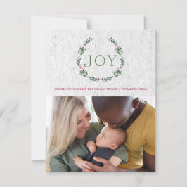 Festividades Cartão de Natal Watercolor Joy Wreath