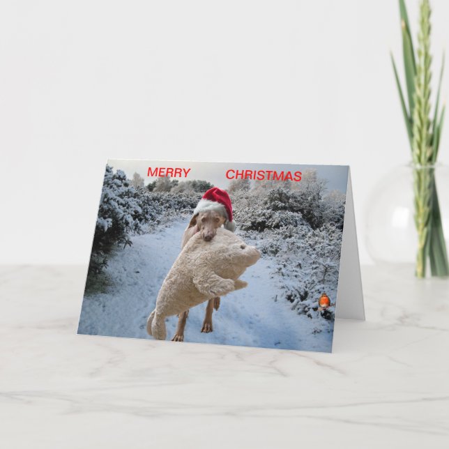 Festividades Cartão de Natal Weimaraner (Frente)