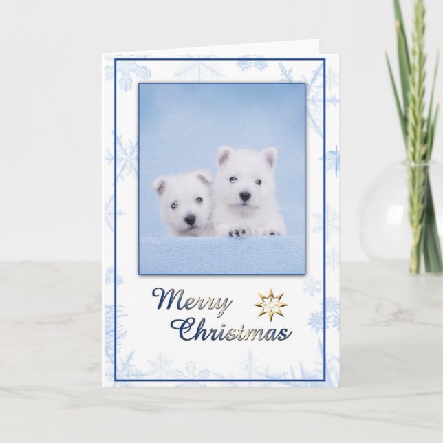 Festividades Cartão de Natal Westie (Frente)