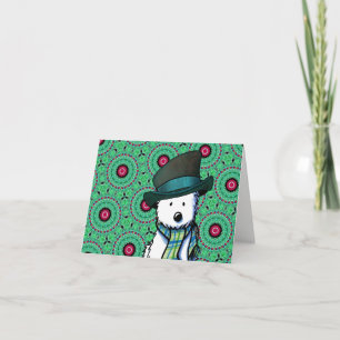 Festividades Cartão de Natal Westie KiniArt