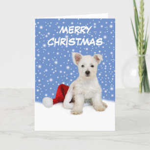 Festividades Cartão de Natal Westie Pup