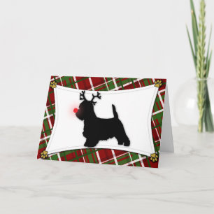 Festividades Cartão de Natal Westie Reindeer