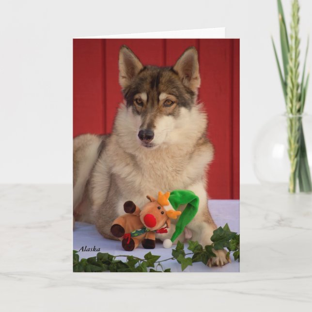 Festividades Cartão de Natal Wolf (Frente)