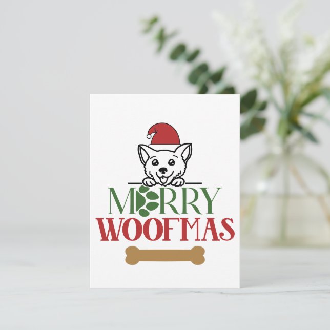 Festividades Cartão de Natal Woofmas feliz (Em pé/Frente)