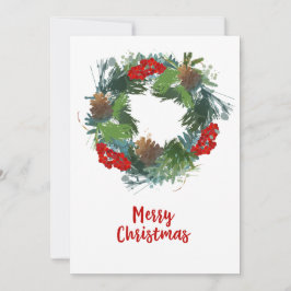 Festividades Cartão de Natal Wreath Watercolor