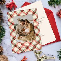 Cartão de Natal Xadrez com Foto
