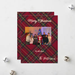 Festividades Cartão de Natal Xadrez Foto da Família