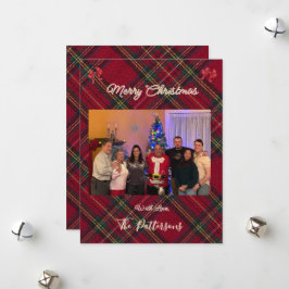 Festividades Cartão de Natal Xadrez Foto da Família Festa