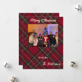 Festividades Cartão de Natal Xadrez Foto da Família Festa