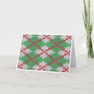 Festividades Cartão de Natal XMAS ARGYLE KNIT / Horizontal