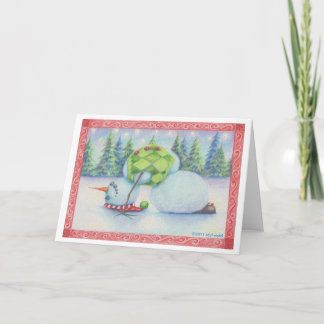 Festividades Cartão de natal Yoga snowman/ escândalo
