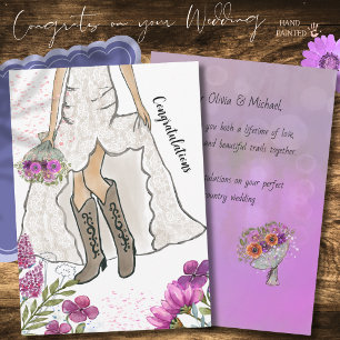 Festividades Cartão de Noivado de Botas de Cowgirl Country West