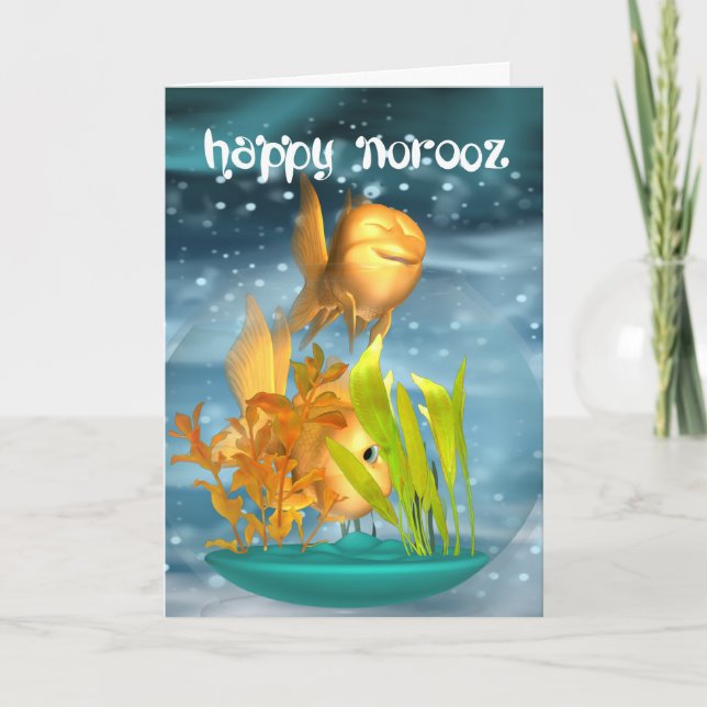 Festividades Cartão de Norooz com peixe dourado (Frente)