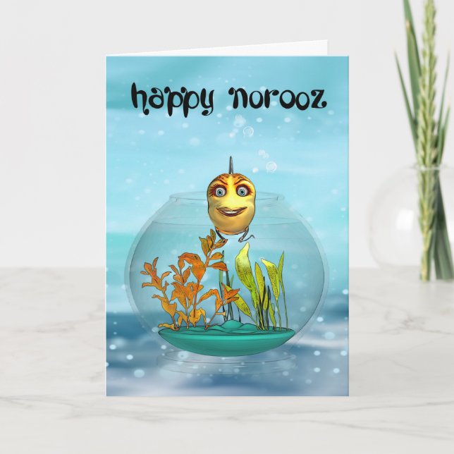 Festividades Cartão de Norooz com peixe dourado (Frente)