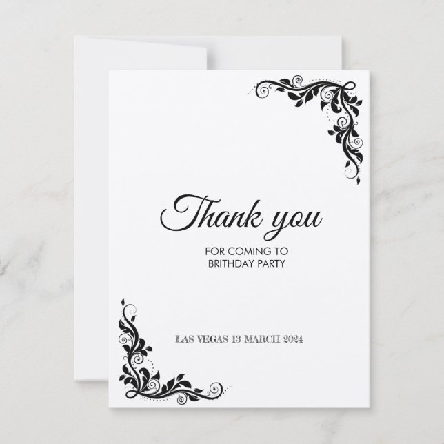 Festividades Cartão de obrigado para aniversário (Frente)