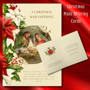 Festividades Cartão de Oferta de Missa de Natal Católica