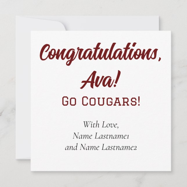 Festividades Cartão de Oferta Personalizado do College of Charl (Frente)