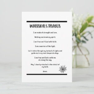 FESTIVIDADES CARTÃO DE ORAÇÃO DO PODER DO GUERREIRO