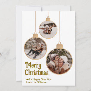 Festividades Cartão de ornamento de fotos Feliz Natal