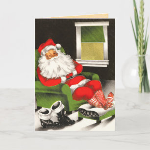 Festividades Cartão de Papai Noel do vintage