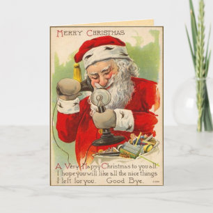Festividades Cartão de Papai Noel do vintage