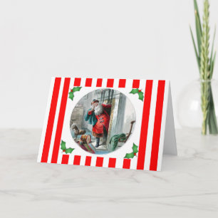 Festividades Cartão de Papais noeis Vitoriano Vintage