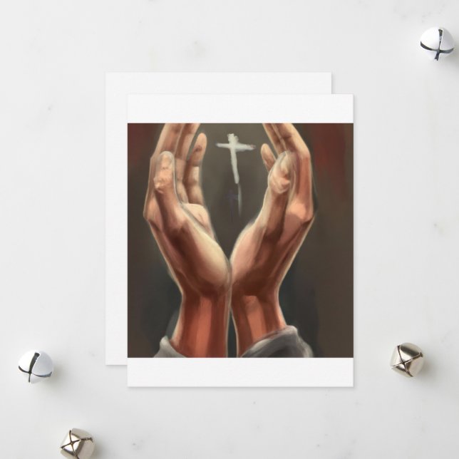 Festividades Cartão de Papelaria para Rezar Mãos (Frente/Verso In Situ)
