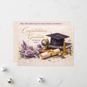 Festividades Cartão de Parabéns pela Formatura com Motivo Flora