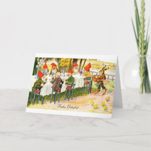 Festividades Cartão de páscoa alemão do anão do vintage