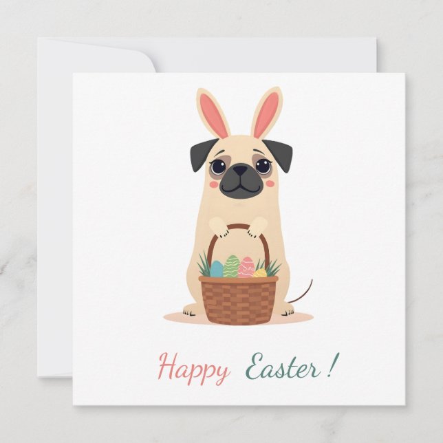 Festividades Cartão de páscoa com a fotografia de um cão (Frente)