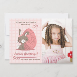 Festividades Cartão de Páscoa com Foto Perfeição Rosa